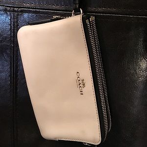 Double zip coach wristlet